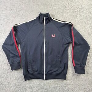 VTG Fred Perry Sportswear Track Jacket Navy Red White Stripe J3370 Mens Medium